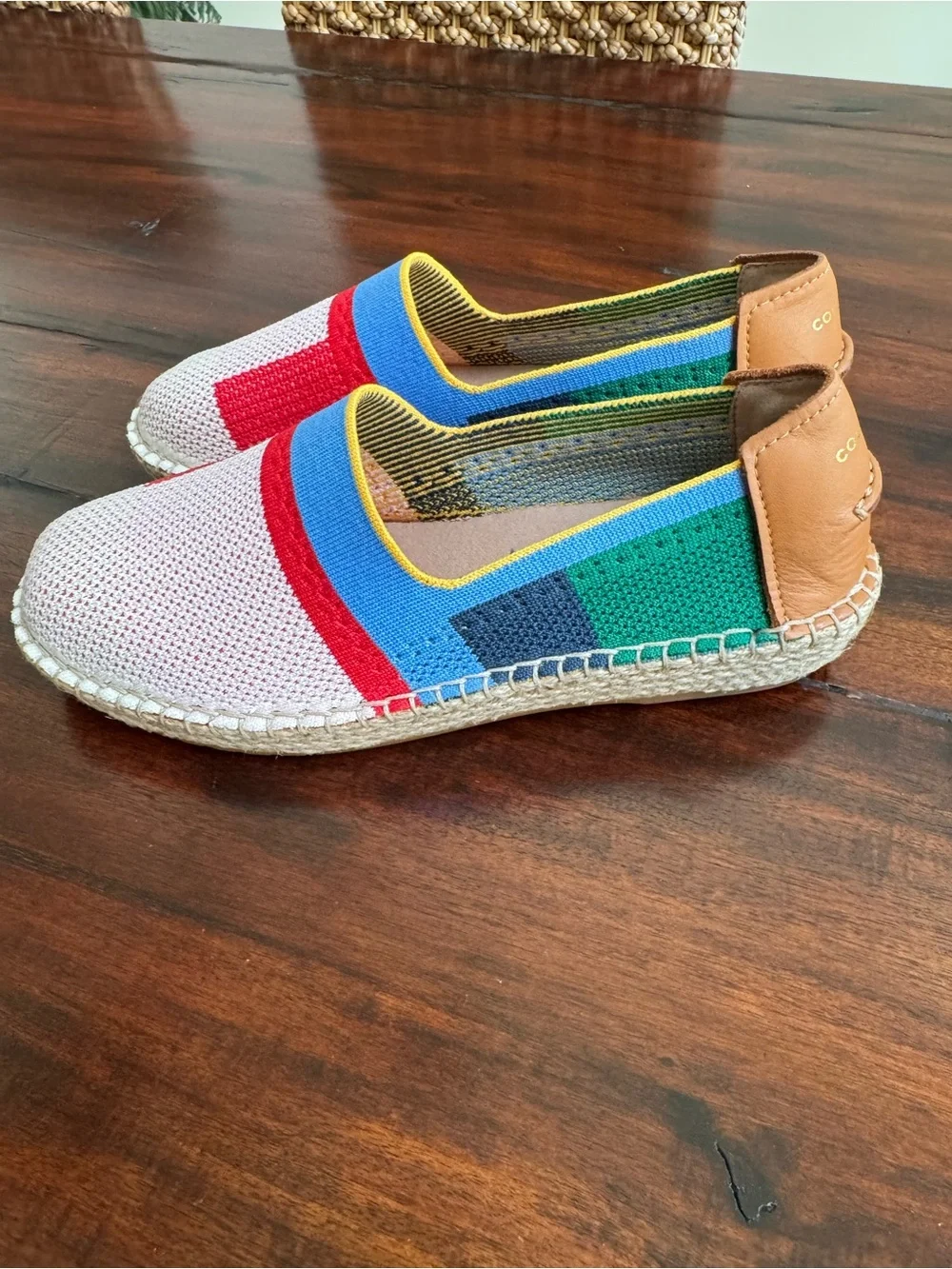 Cole Haan Womens 7B Cloudfeel Stitchlite Espadrille Pink Blue Green Bohemian Y2K